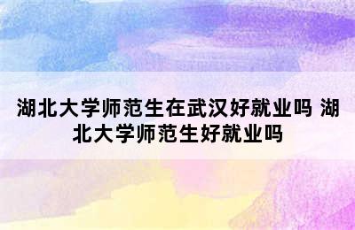 湖北大学师范生在武汉好就业吗 湖北大学师范生好就业吗